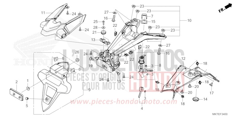 GARDE-BOUE ARRIERE de X-ADV 750 MAT GOLDFINCH YELLOW (Y242) 2025